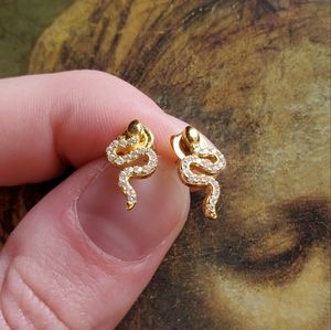 Small gold snake studs
